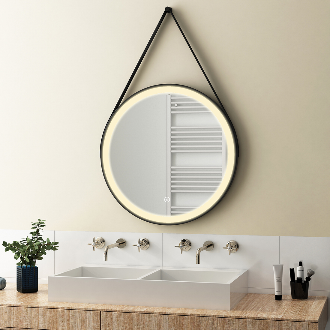 LED Badspiegel Rund mit Touch mit Beleuchtung Wandspiegel