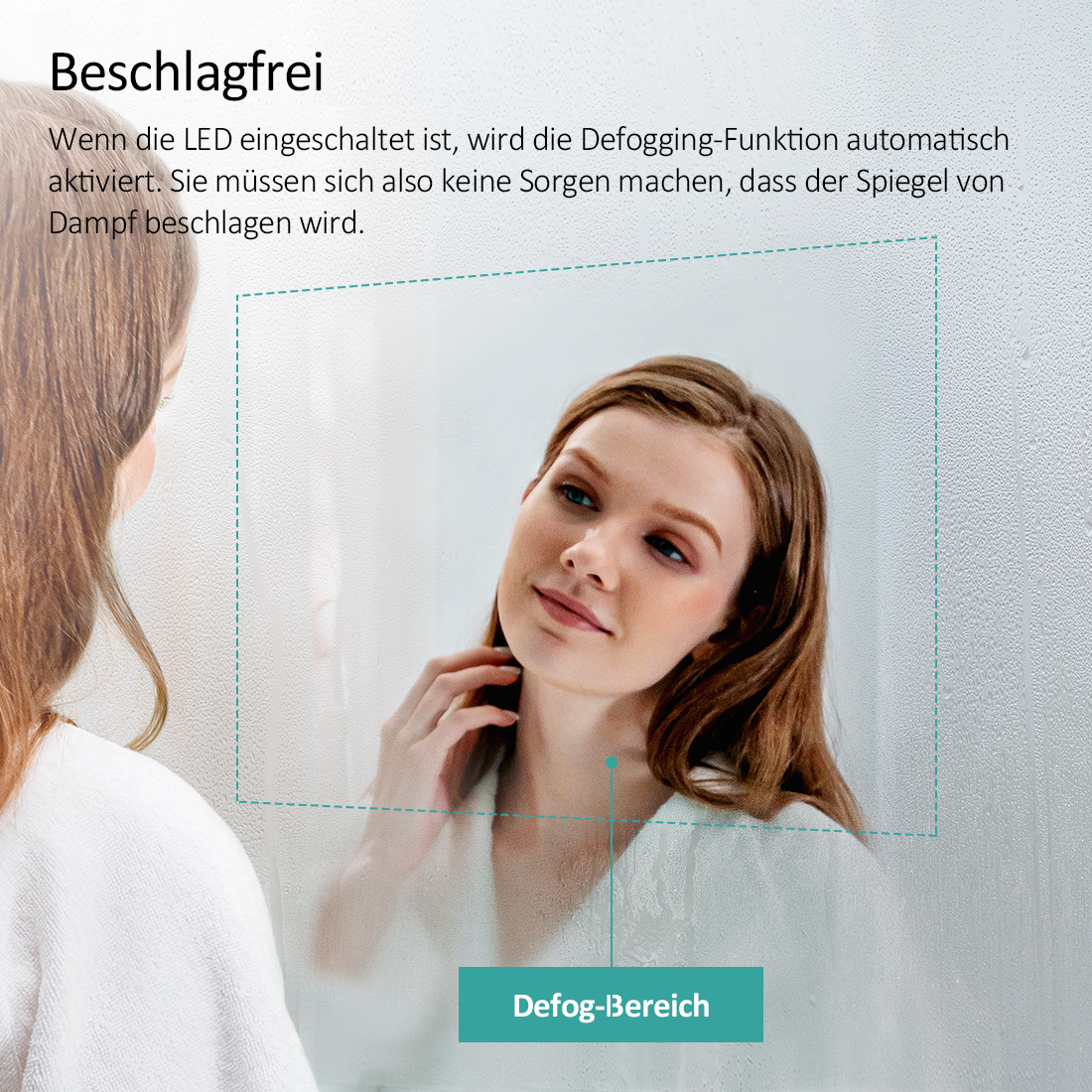 LED Badezimmerspiegel Badspiegel Beleuchtung ohne/mit Beschlagfrei