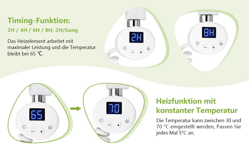 S'AFIELINA Heizstab Mit Thermostat 900W - WiFi Heizstab Für Badheizkörper & Handtuchheizkörper