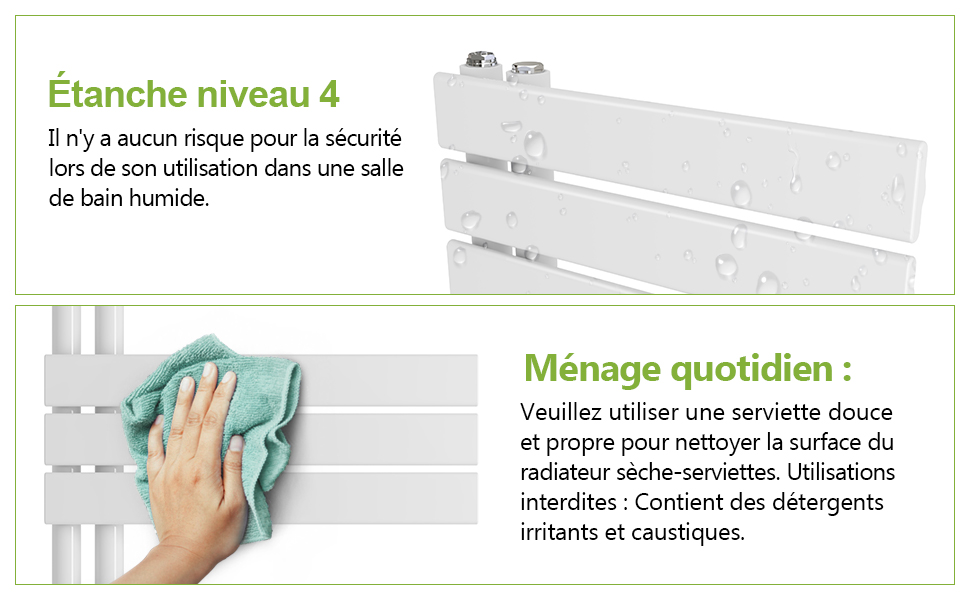 S'AFIELINA Sèche-serviettes Eau Chaude Radiateur Eau Chaude En Acier Anthracite 1599x600mm 958 Watt 13 S'AFIELINA Sèche-serviettes Eau Chaude Radiateur Eau Chaude En Acier Anthracite 1599x600mm 958 Watt -Atlantic Magasin