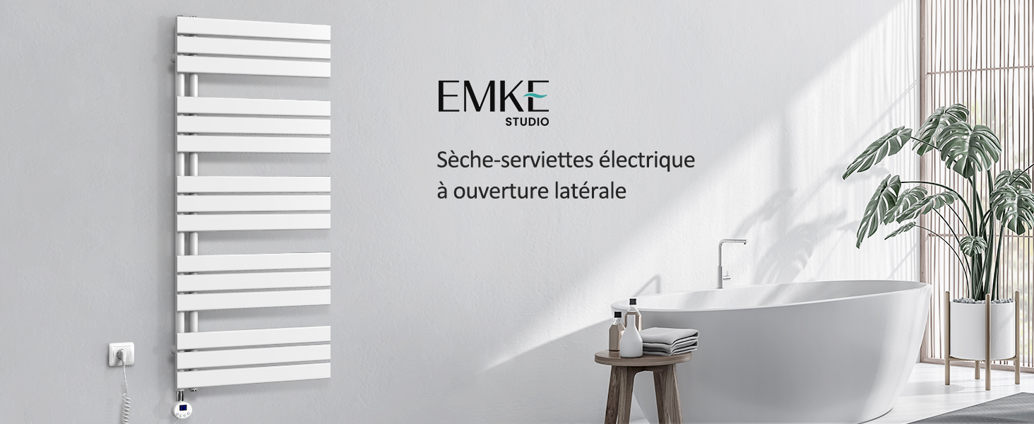 EMKE Sèche-Serviettes Électrique Avec élément Chauffant Thermostat, Sèche-serviettes électrique Panneau Avec Baguette Chauffante Avec Minuterie, Blanc 762x500mm 400W 10 EMKE Sèche-Serviettes Électrique Avec élément Chauffant Thermostat, Sèche-serviettes électrique Panneau Avec Baguette Chauffante Avec Minuterie, Blanc 762x500mm 400W -Atlantic Magasin
