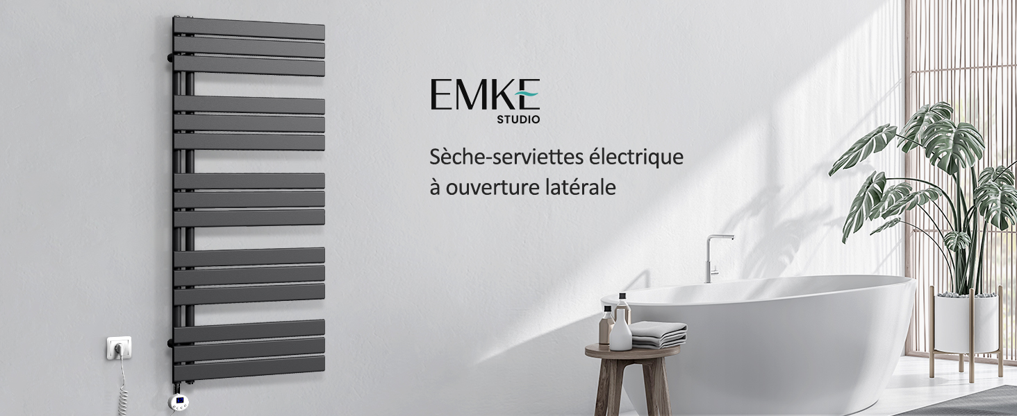 EMKE Sèche-Serviettes Électrique Avec élément Chauffant Thermostat, Sèche-serviettes électrique Panneau Avec Baguette Chauffante Avec Minuterie, Anthracite 762x400mm 400W 10 EMKE Sèche-Serviettes Électrique Avec élément Chauffant Thermostat, Sèche-serviettes électrique Panneau Avec Baguette Chauffante Avec Minuterie, Anthracite 762x400mm 400W -Atlantic Magasin