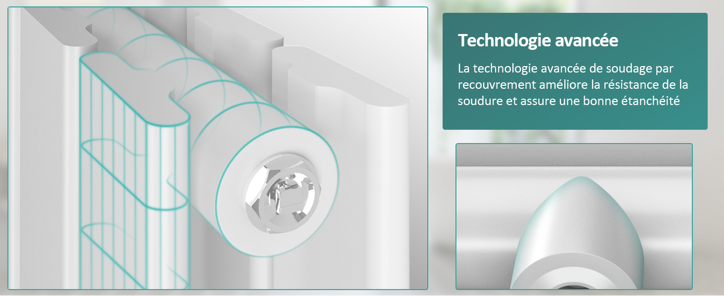 EMKE Radiateur Eau Chaude En Acier, 160x30cm, Tube Plat Vertical Double Couche, Convient Pour 11,9 M² Blanc 889W 13 EMKE Radiateur Eau Chaude En Acier, 160x30cm, Tube Plat Vertical Double Couche, Convient Pour 11,9 M² Blanc 889W -Atlantic Magasin