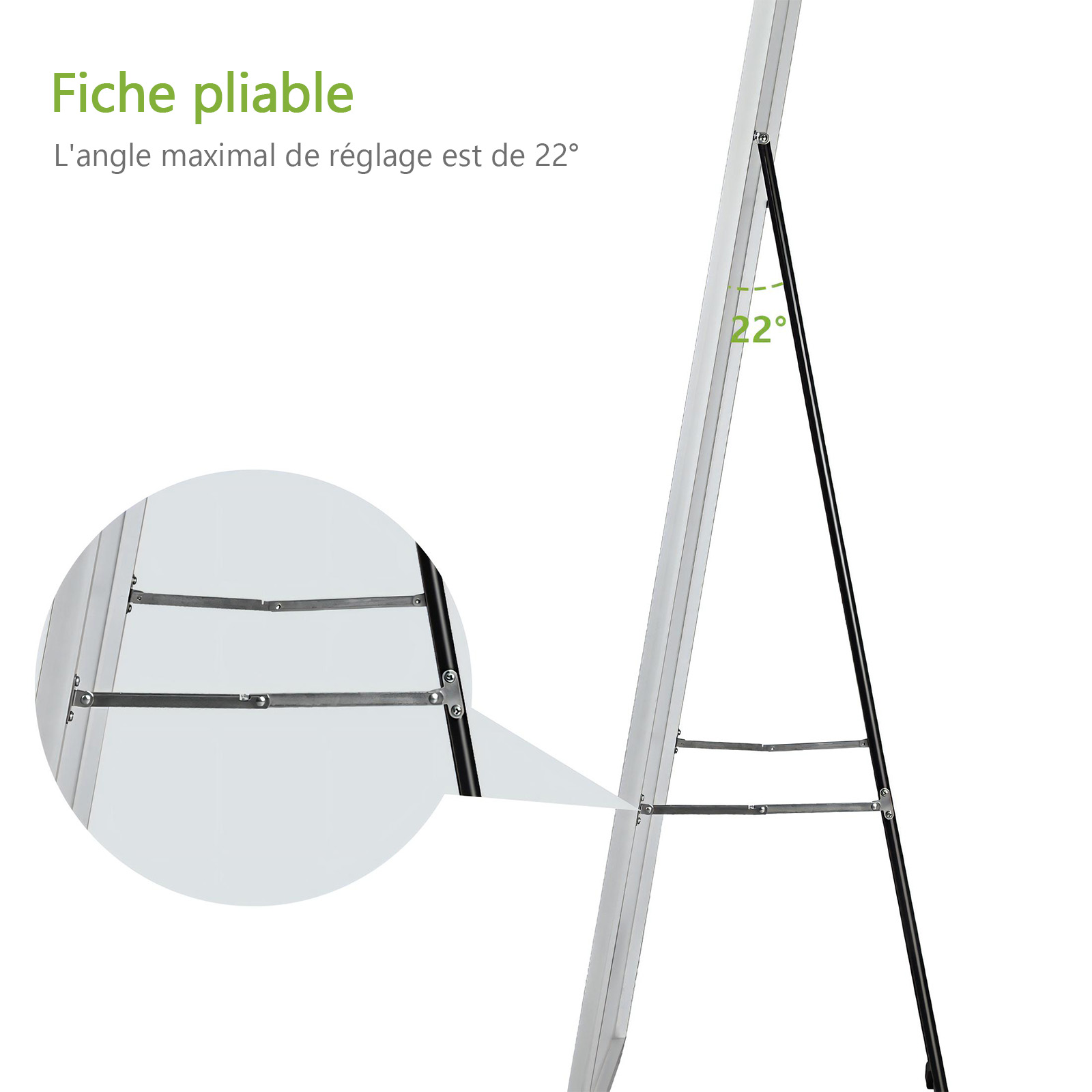 Miroir sur Pied Grand Format HD 160x40 cm, Cadre Métallique Argenté ...