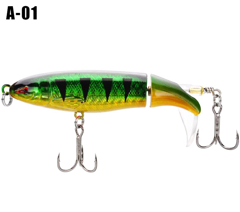 Fish Lures Bait Floating Fishing Lures Whopper Plopper Topwater Rotating Tail US