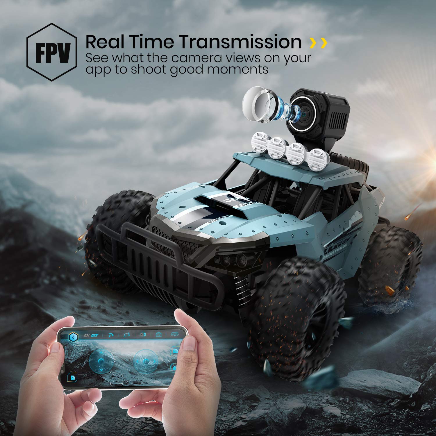 DEERC Off-Road Remote Control Car 2.4GHz RC Truck with HD Camera High ...