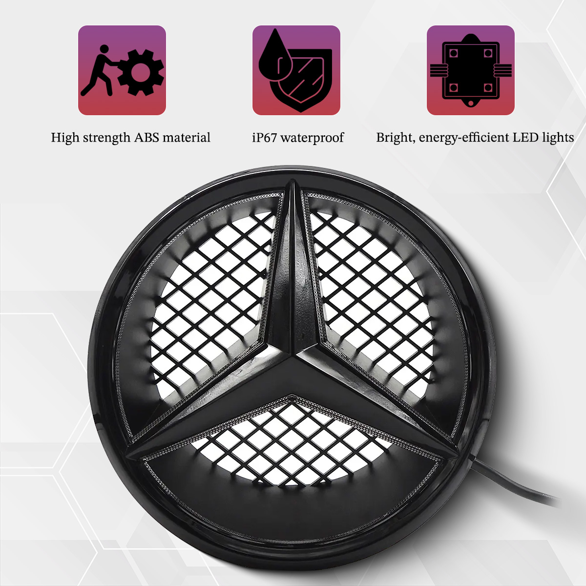 Snap Car Led Grille Emblem Lights For Mercedes Benz W204 B C GLK