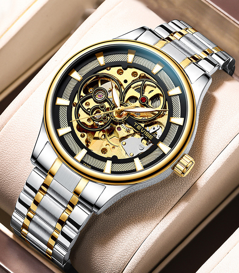 TEVISE Men Automatic Mechanical Watch Design Waterproof Sport