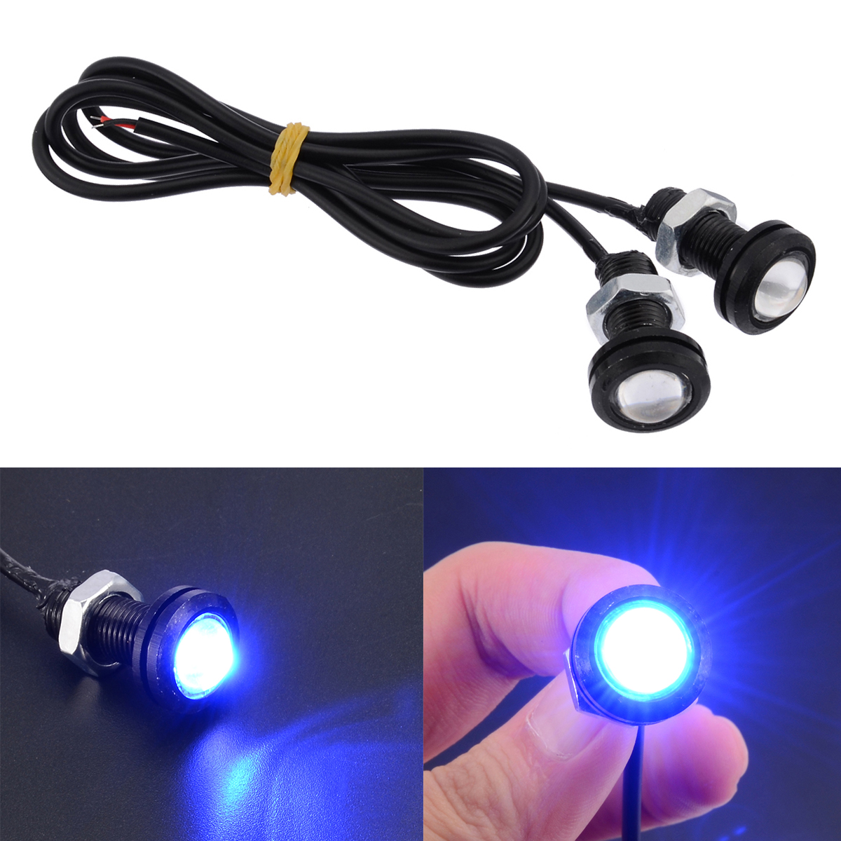 2Pcs Blue LED Boat Plug Light Waterproof Garboard Drain Marine Underwater Fish