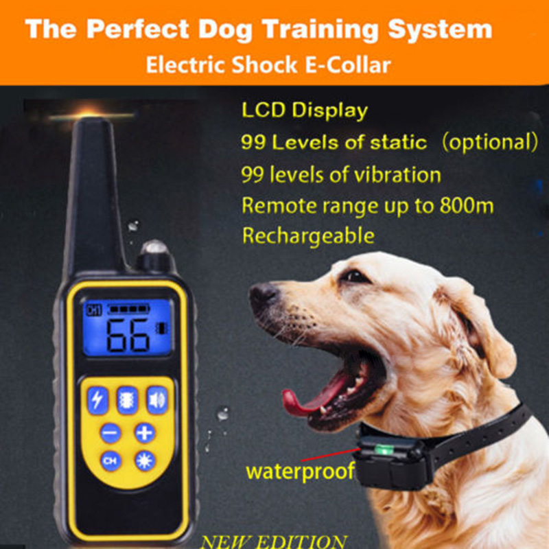 Los Perros Adiestramiento Anti-Ladrido Recargable LCD choque eléctrico E-Collar De Control Remoto