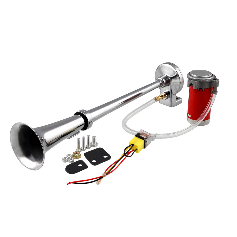 150DB Electric Gas Horn Loud Single Trumpet Metal Tube For Car Truck Train Boat