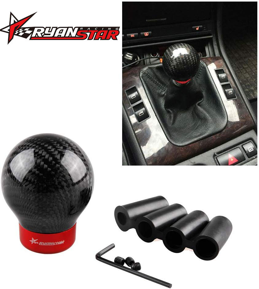 RYANSTAR RACING Shift Knob Extension Adjustable Height Lever Silver with 4 Adapter Aluminum Universal
