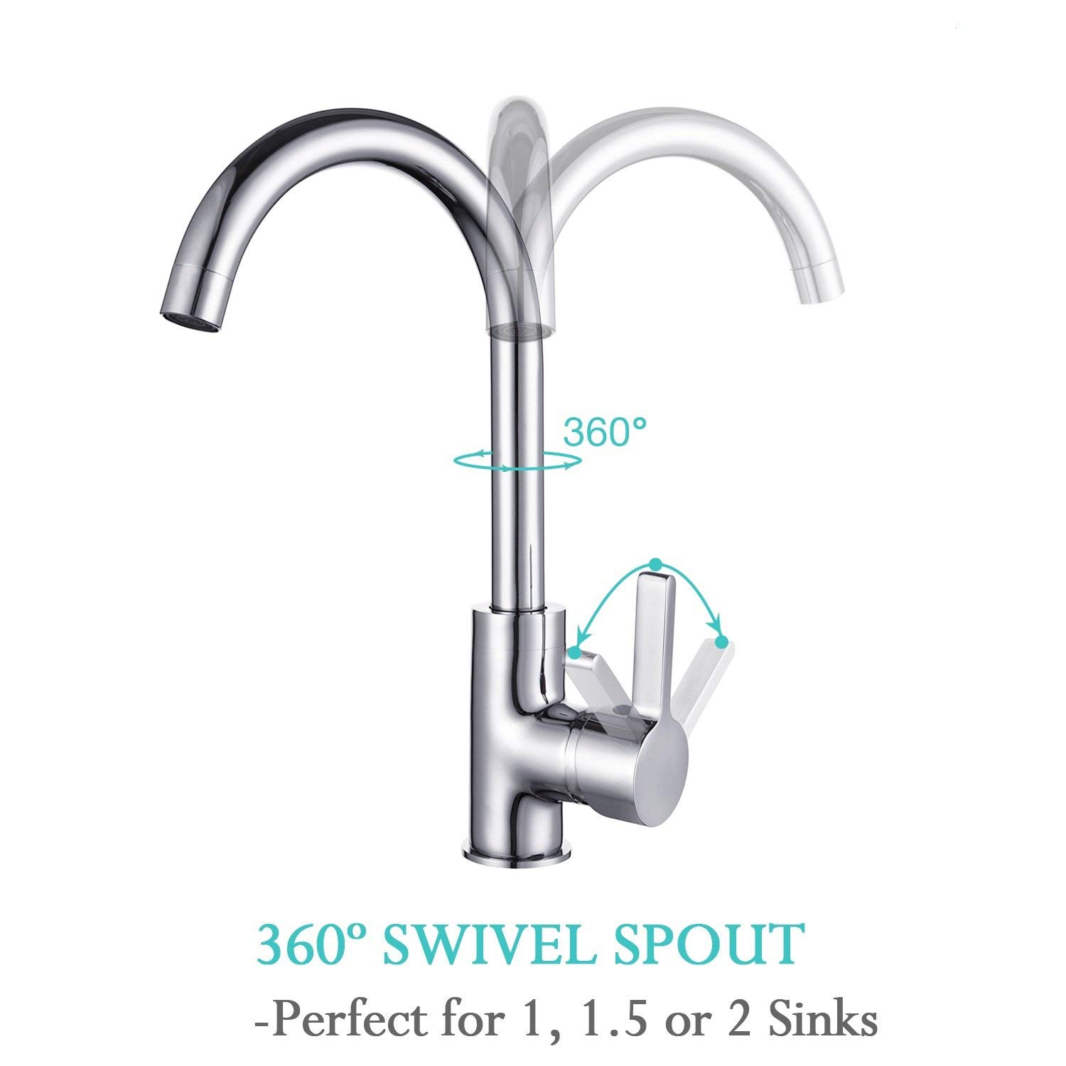 Niederdruck Küchenarmatur Ausziehbare mit Brause 360° drehbare aus 304