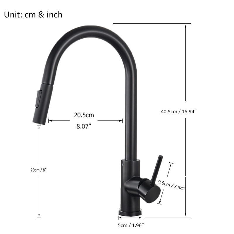 Edelstahl" - Monobloc Küchenspüle Mischbatterie Wasserhahn herausziehen