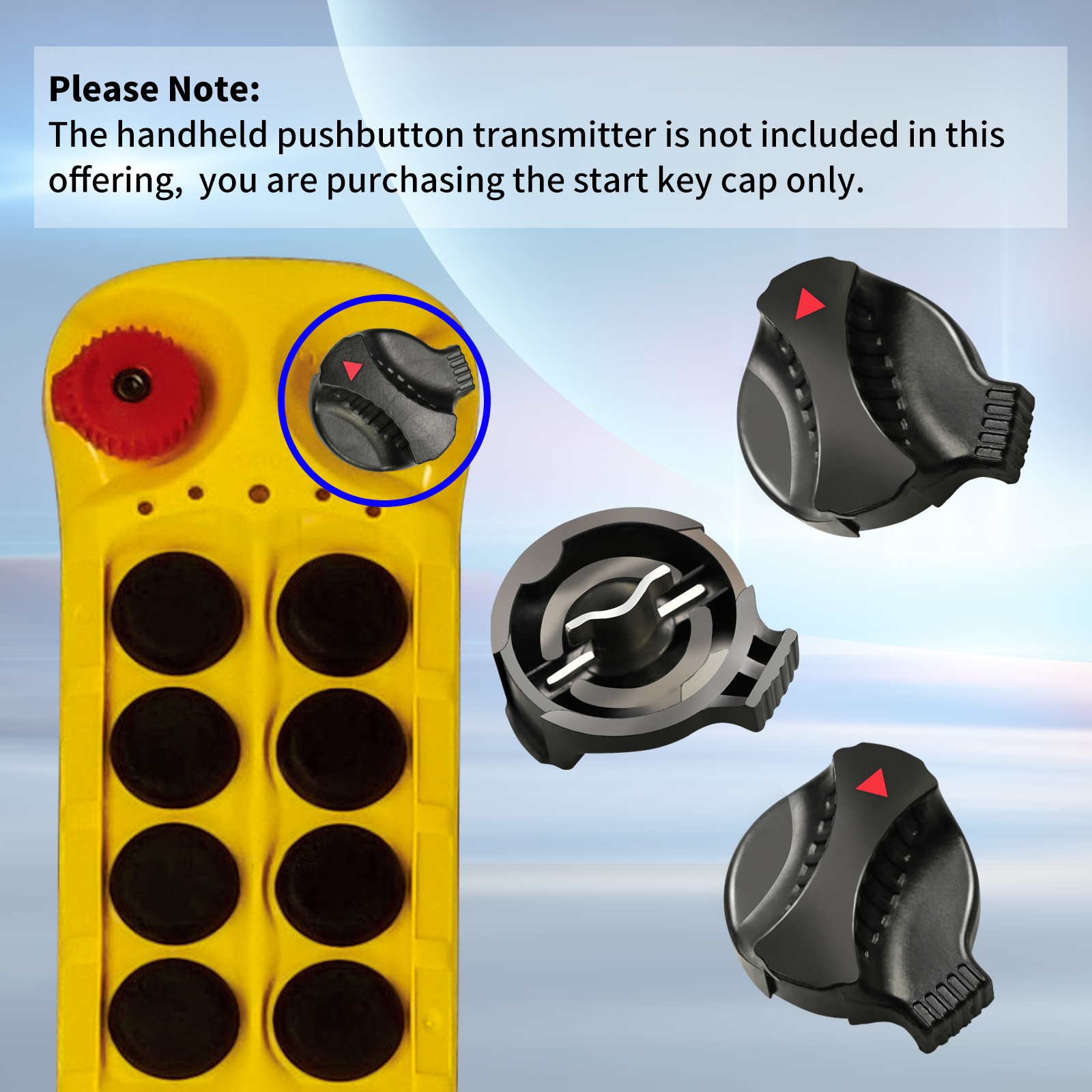 3 pack Fits Magnetek Transmitter Start Power On Flex button 0-PWK-01 keycap
