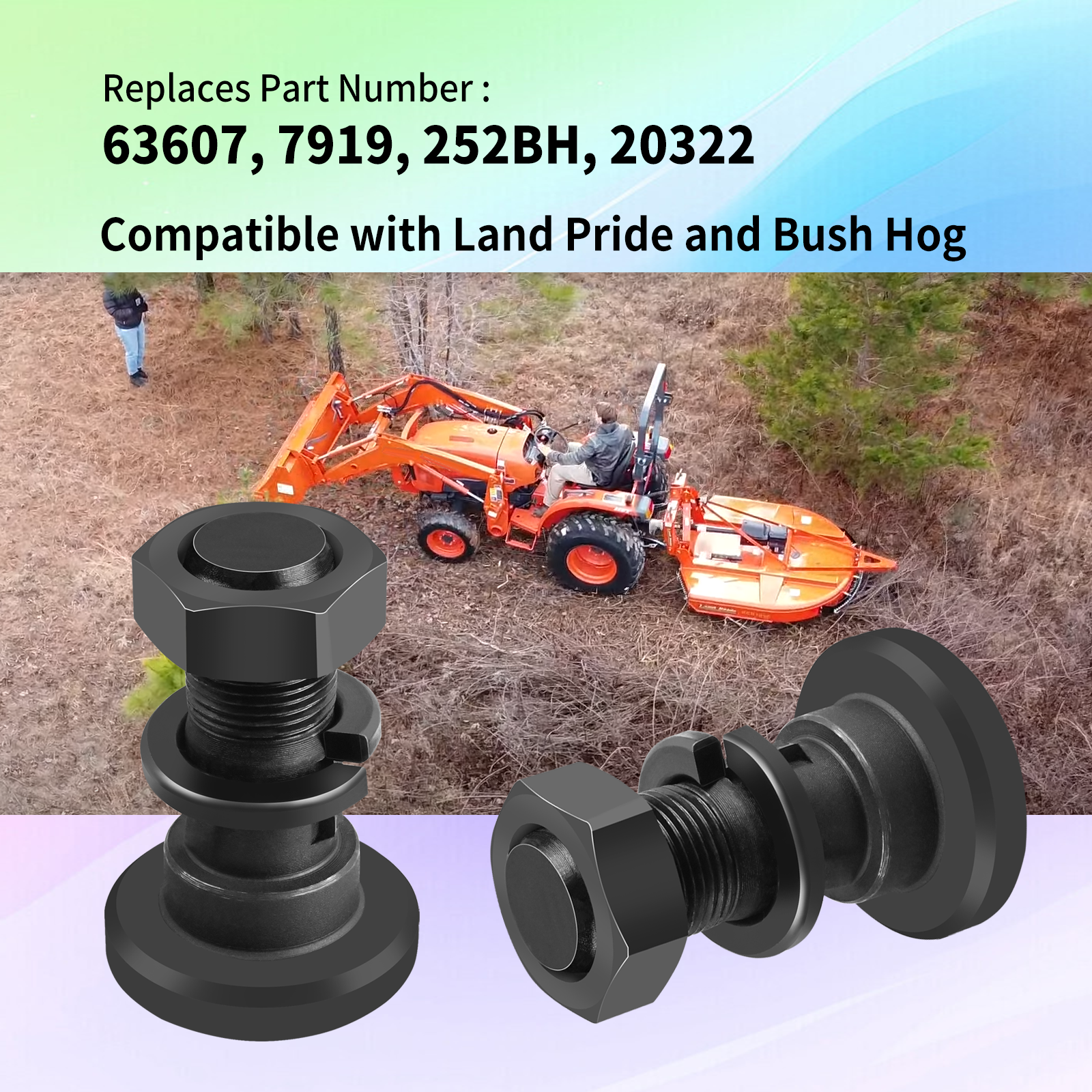For Bush Hog Rotary Cutter Blade Bolt Kit Code 63607 7919