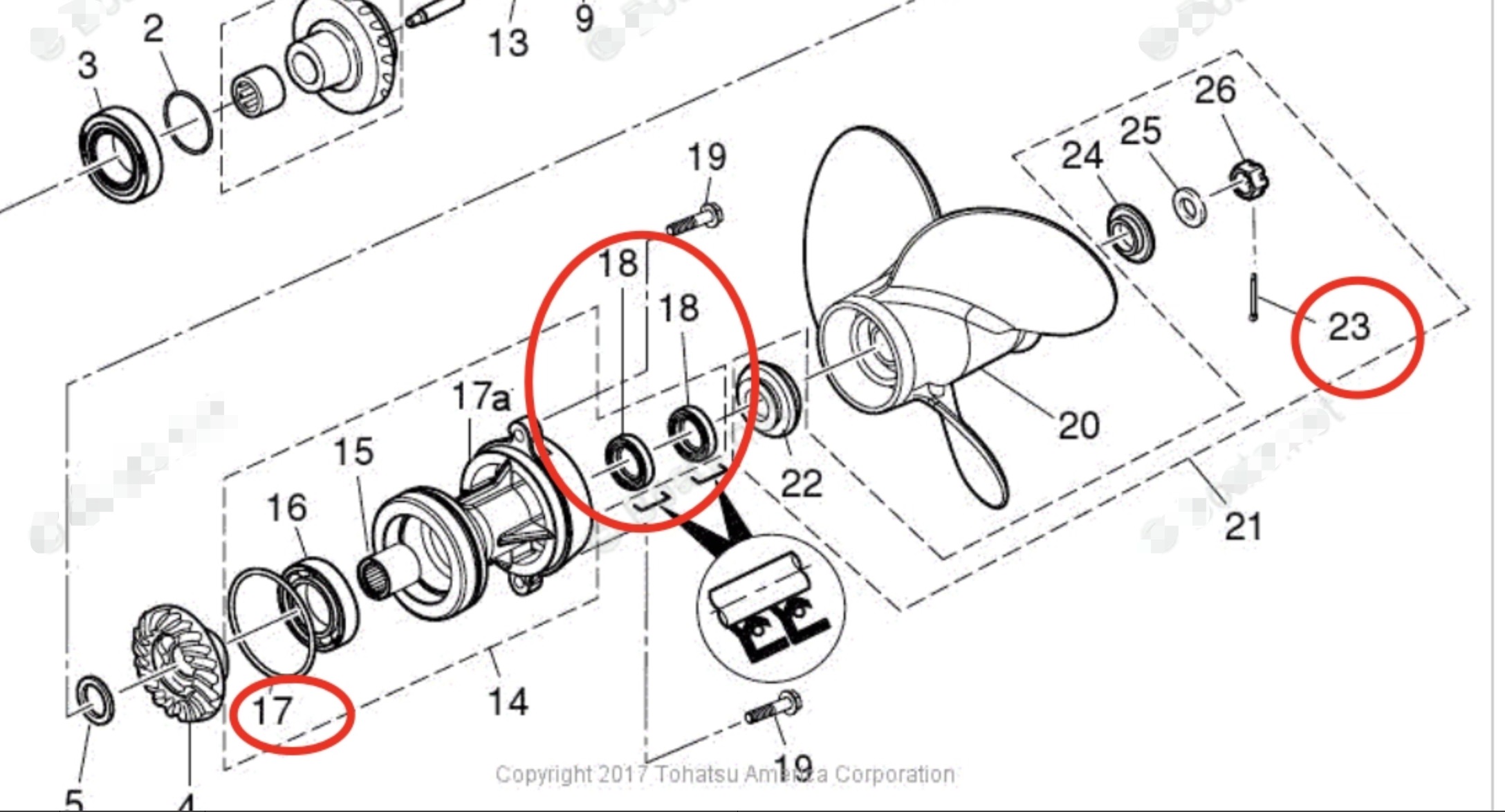 Lower Gearcase Seal & O-ring Kit 3F3602230 3KY601030 for