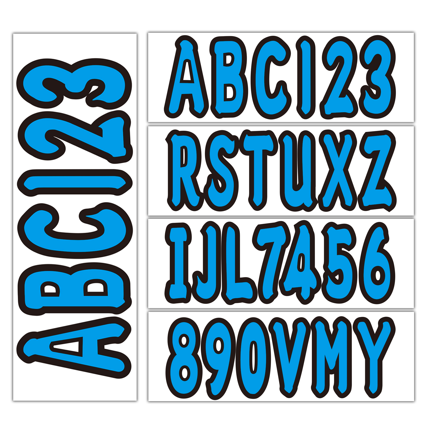 Blue Alpha-Numeric Registration Identification Numbers Stickers