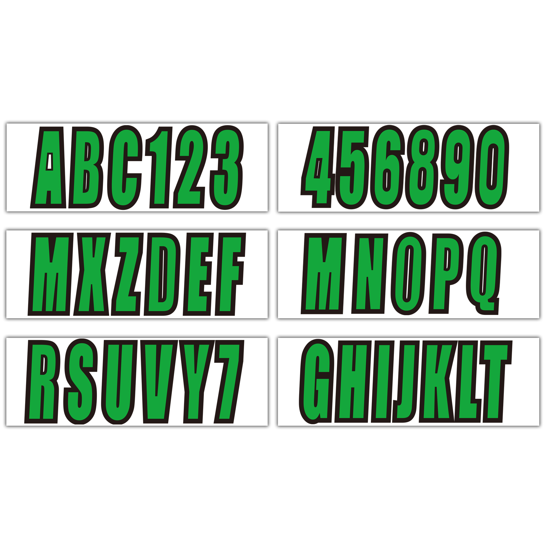 Watercarft Registration Identification Stickers Decals Green 4Sets