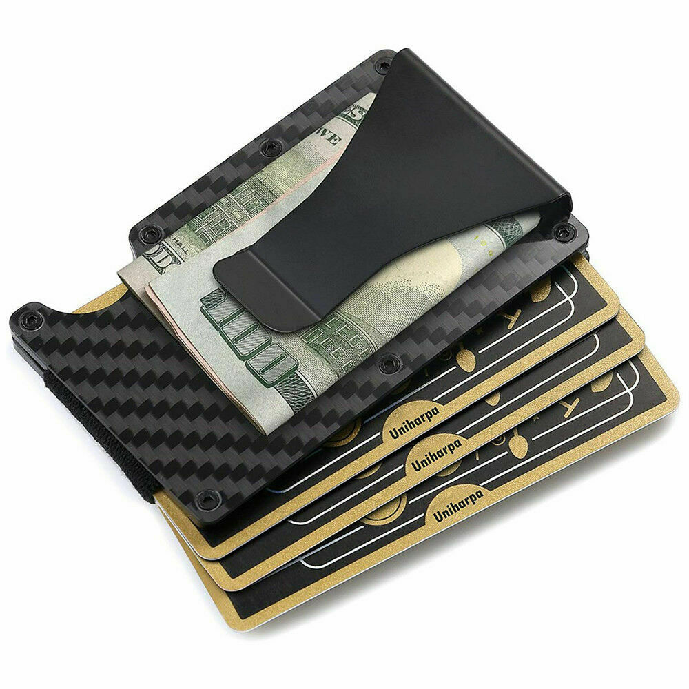 Men RFID Blocking Slim Money Clip Wallet Credit ID Card Holder Thin ...