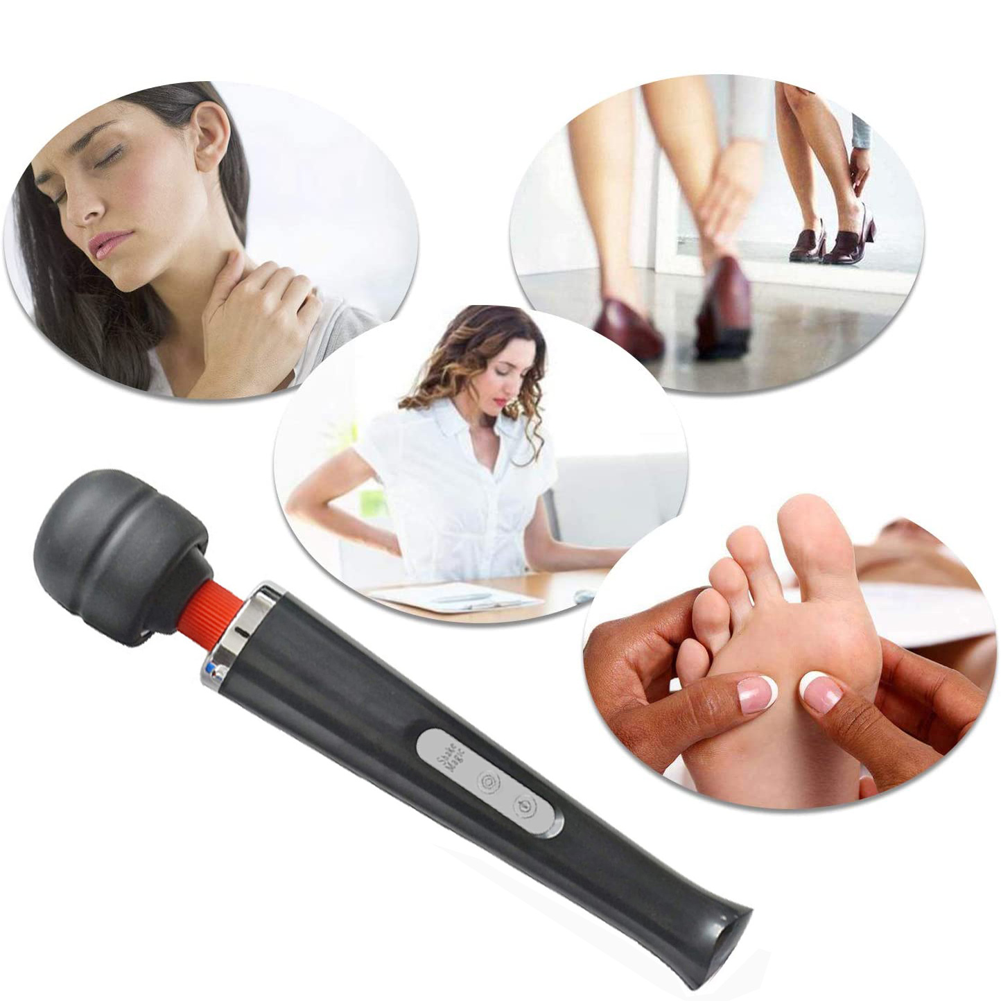 30 Speed Handheld Massager Wand Vibrating Clit Massage Magic Therapy 