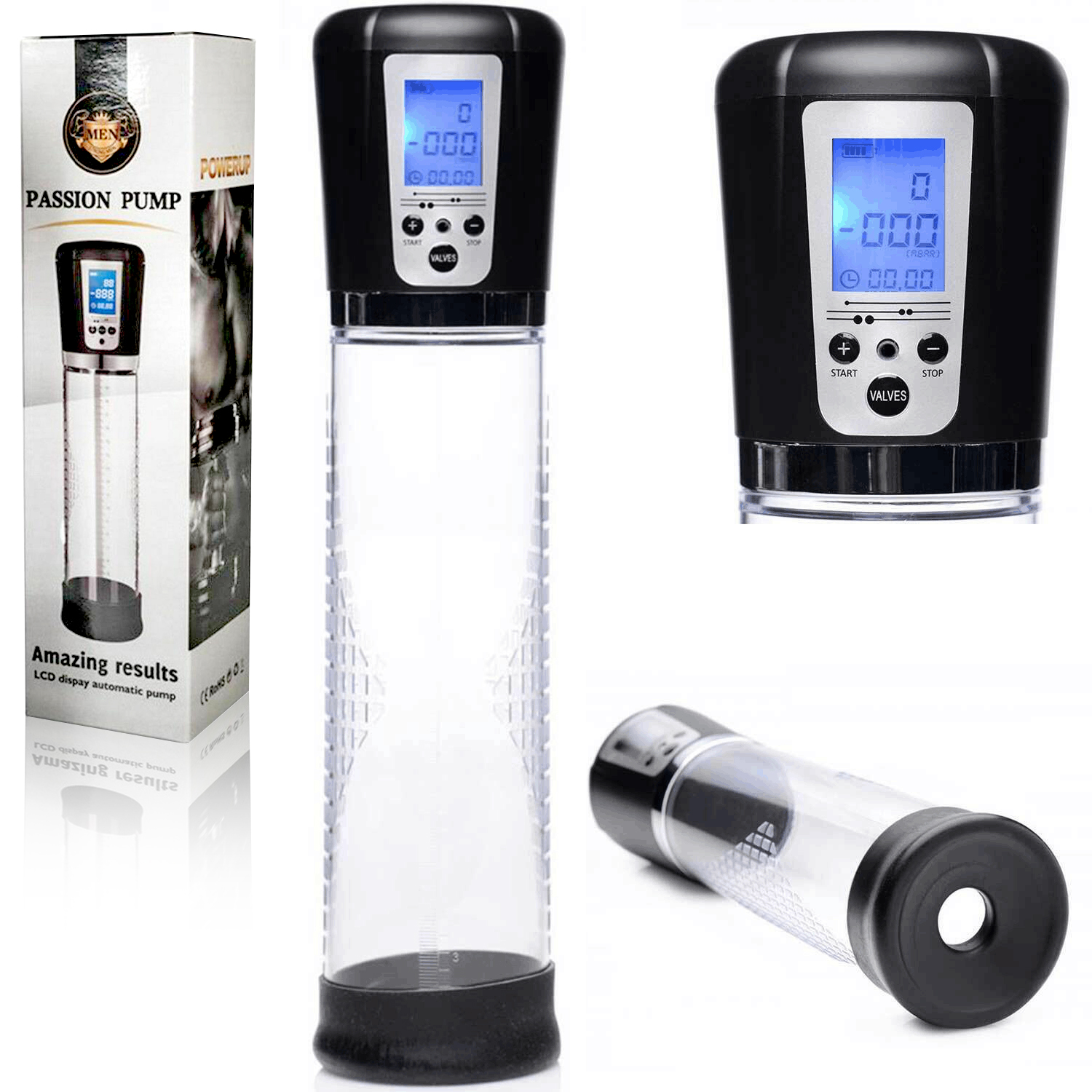 Vacuum Electric Penis Pump Digital rechargeable Male Men Penis  Enlarger-Growth | eBay