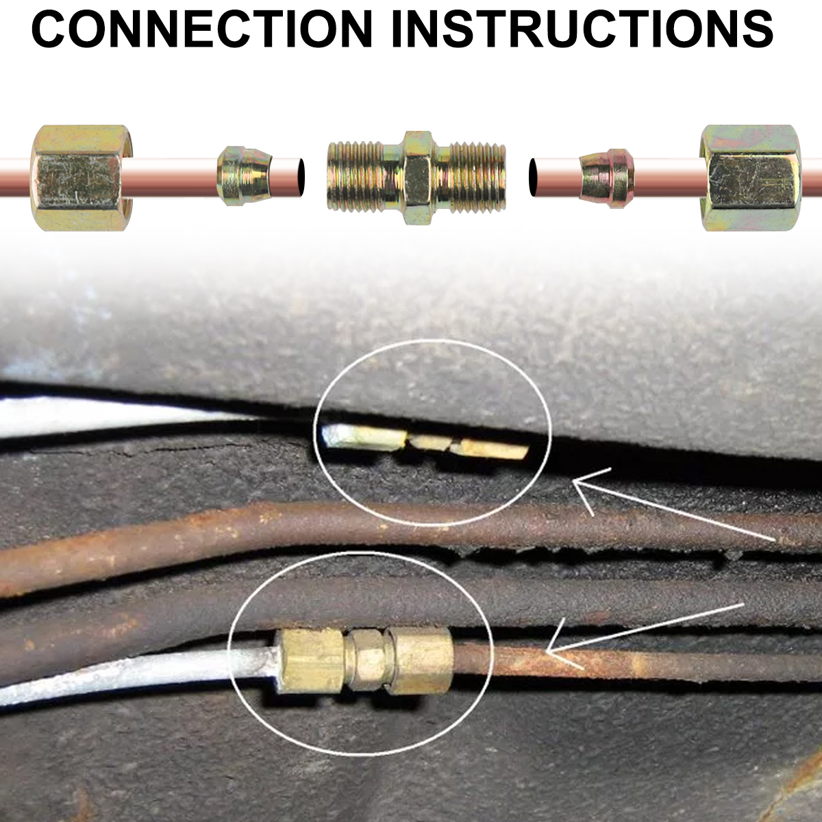 10x Schnell-Verbinder Bremsleitung 4.75 mm 3/16 ohne Bördelgerät für OPEL