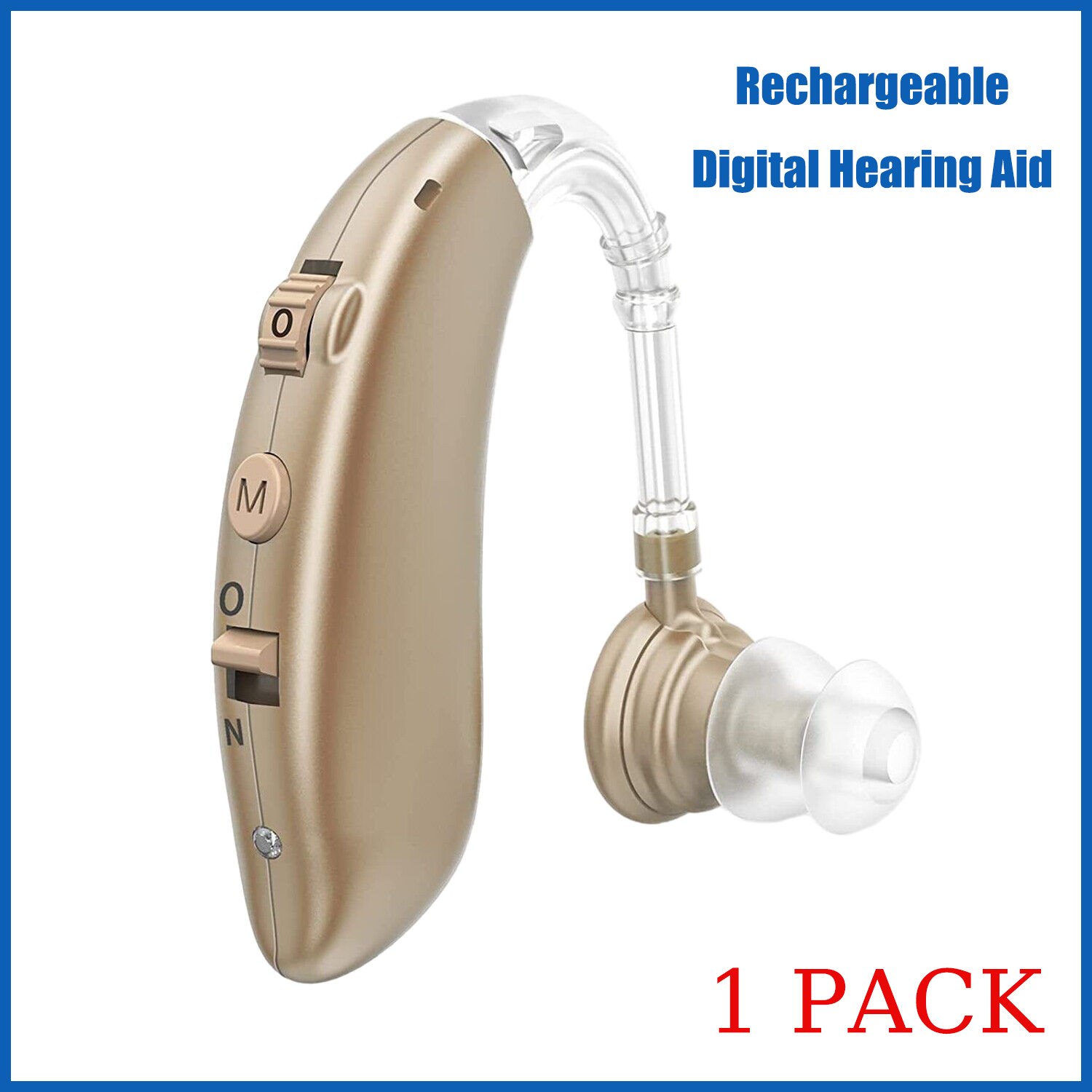 1Pack Of Digital Hearing Aid Severe Loss Rechargeable Invisible BTE Ear Aids