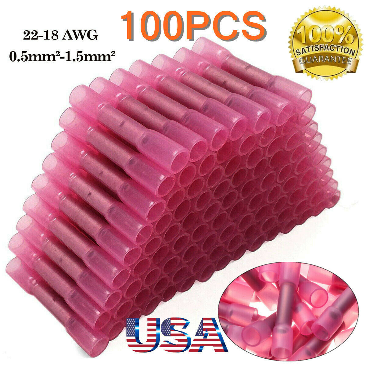 Lots Heat Shrink Butt Splice Wire Connector Insulated Waterproof Crimp Terminals