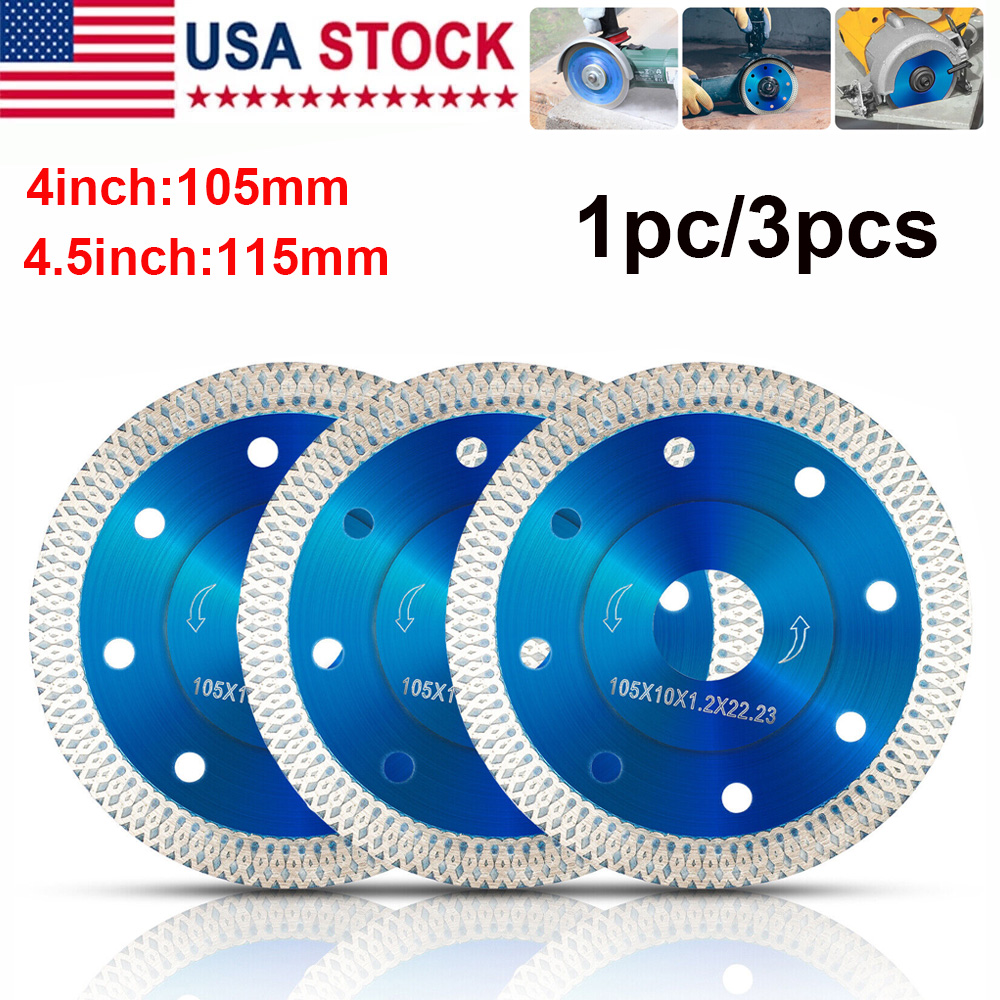 SHDIATOOL Diamond Saw Blades – 4, 4.5, Or 5 Inch – Dry/Wet Cutting For Tile, Ceramic, Granite, Stone