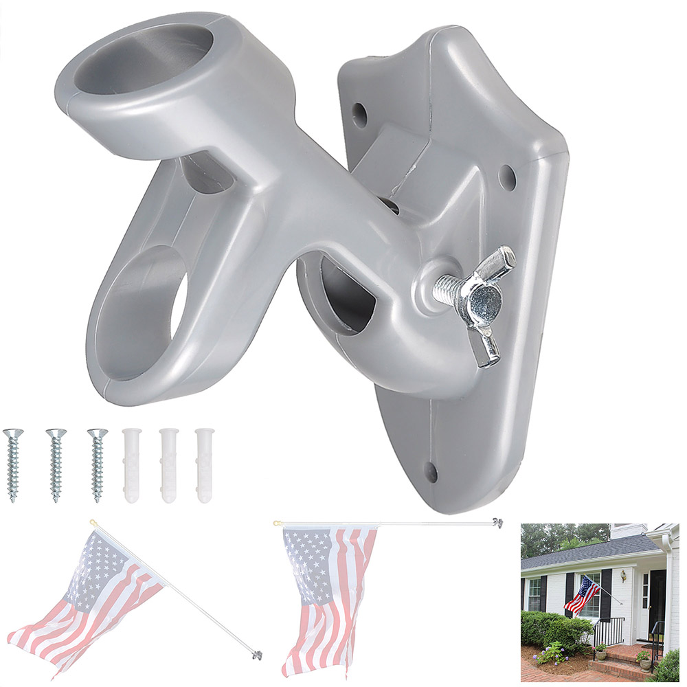Flag Pole Bracket 2Position Base ABS 1" Inch Diameter Wall Mounting