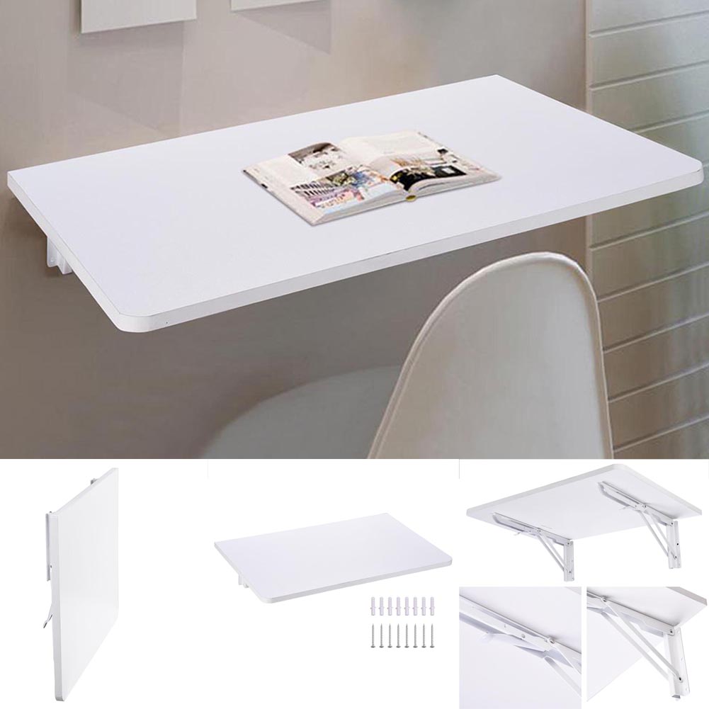 Wall Mounted Floating Folding Writing Table PC Computer Desk Home Office White