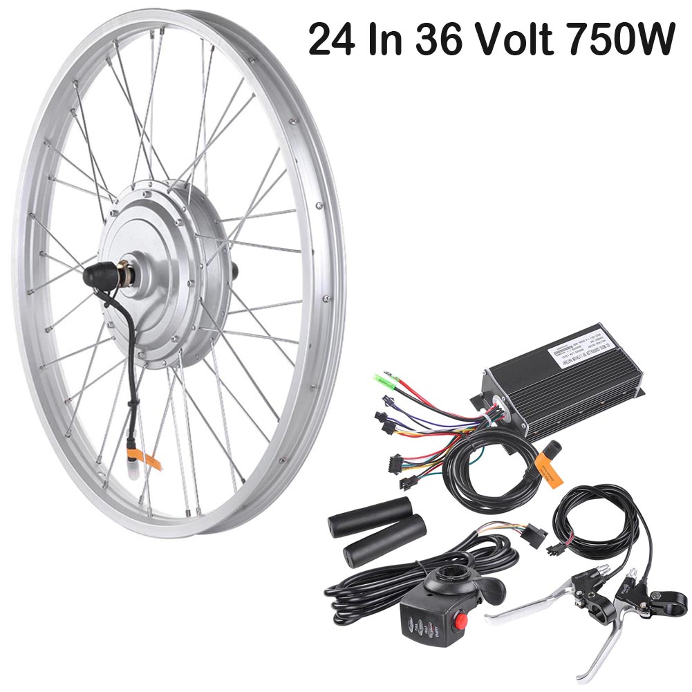 750W 24" 36V Electric Bicycle Bike Front Wheel Fat Tire Hub Motor