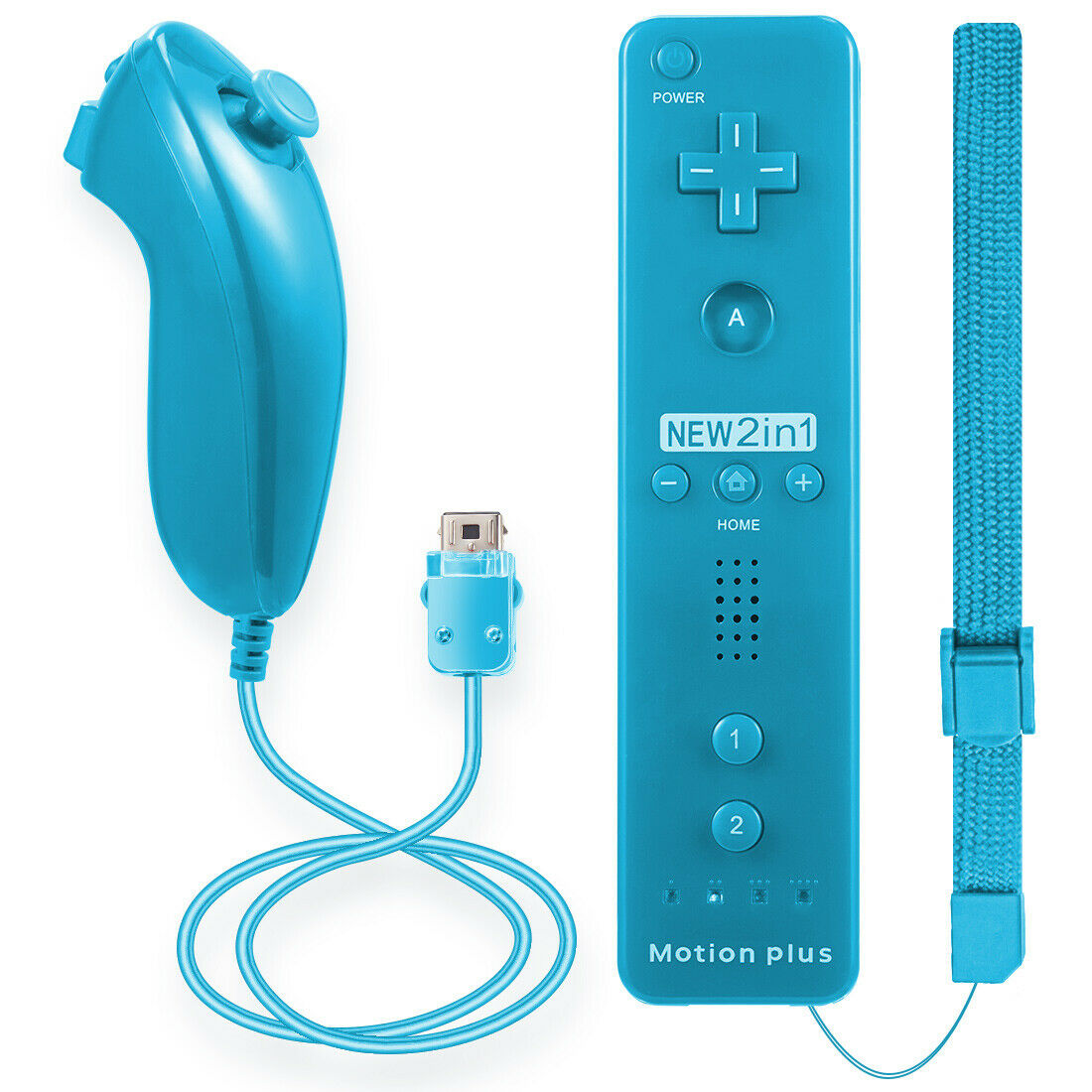 Blue a set Remote Wii Nunchuk Video Game Controller For Nintendo Wii ...