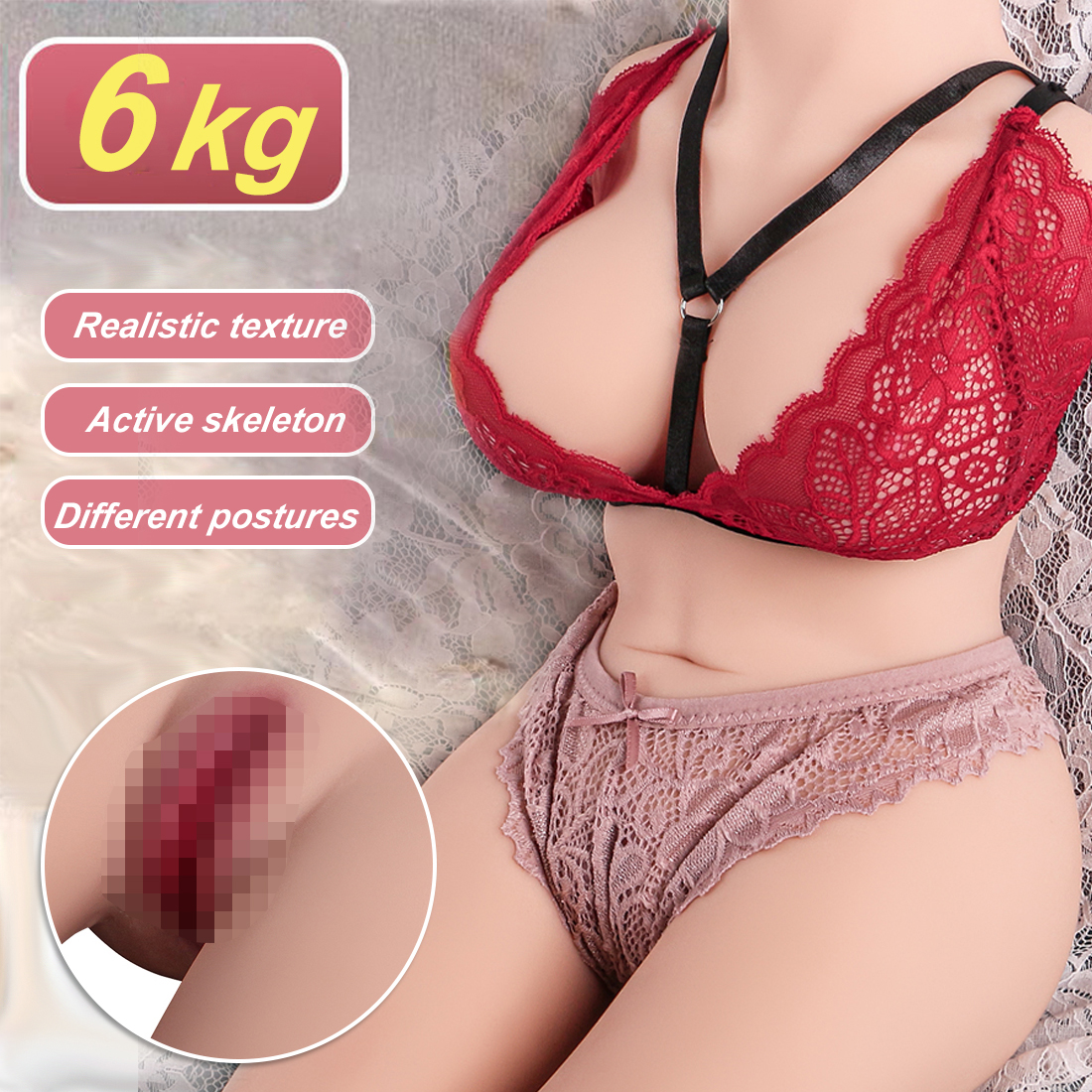 Half Body Sex Doll for Men Male TPE Anus Realistic Ass Vagina Love Sex Toys  6KG | eBay Australia
