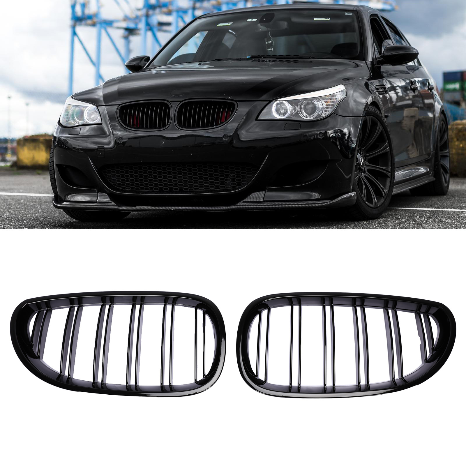 Sport grille double bar performance gloss fit for BMW 5 Series E60