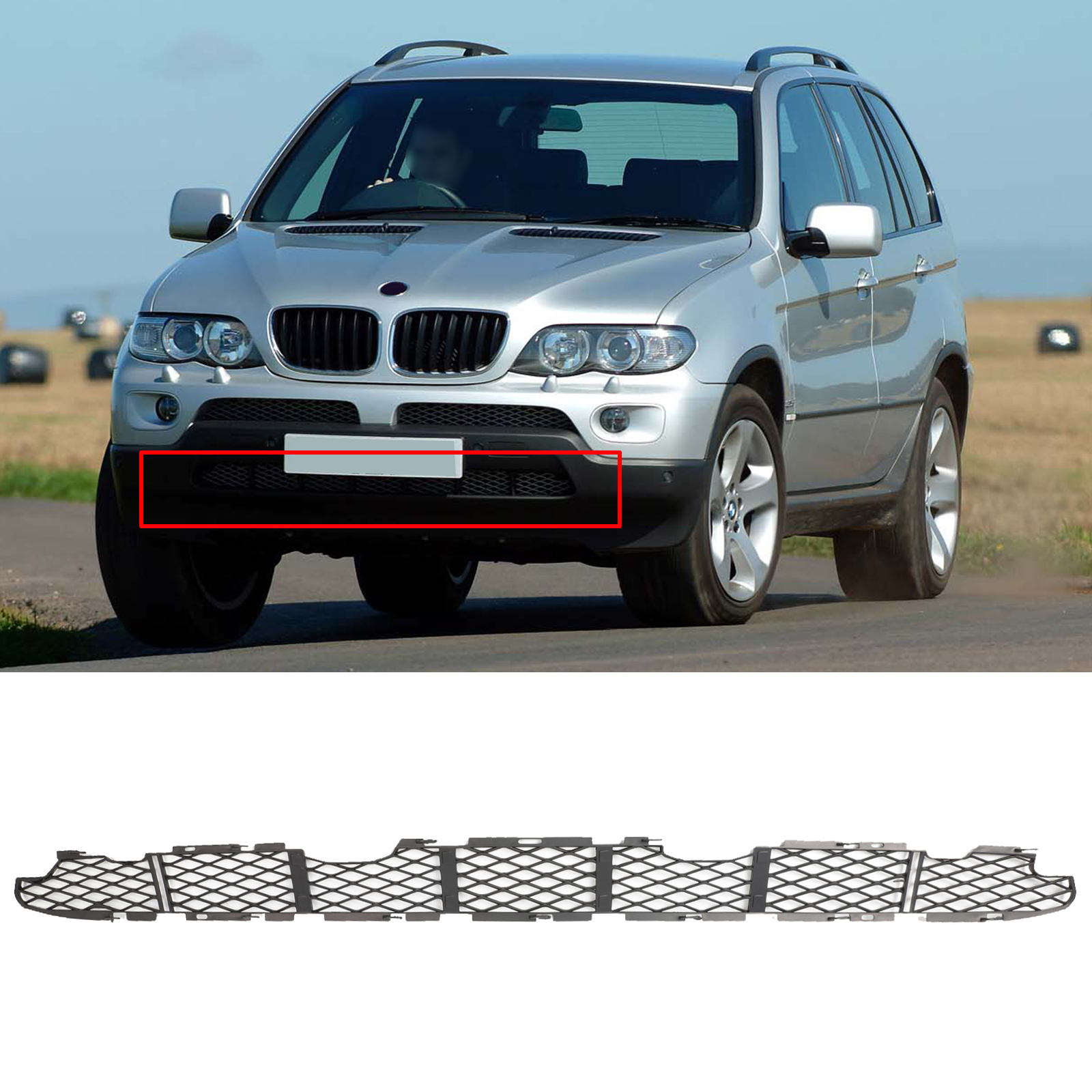 Front Bumper Cover Grille Center Lower For BMW X5 E53 2004-2006 51117111767