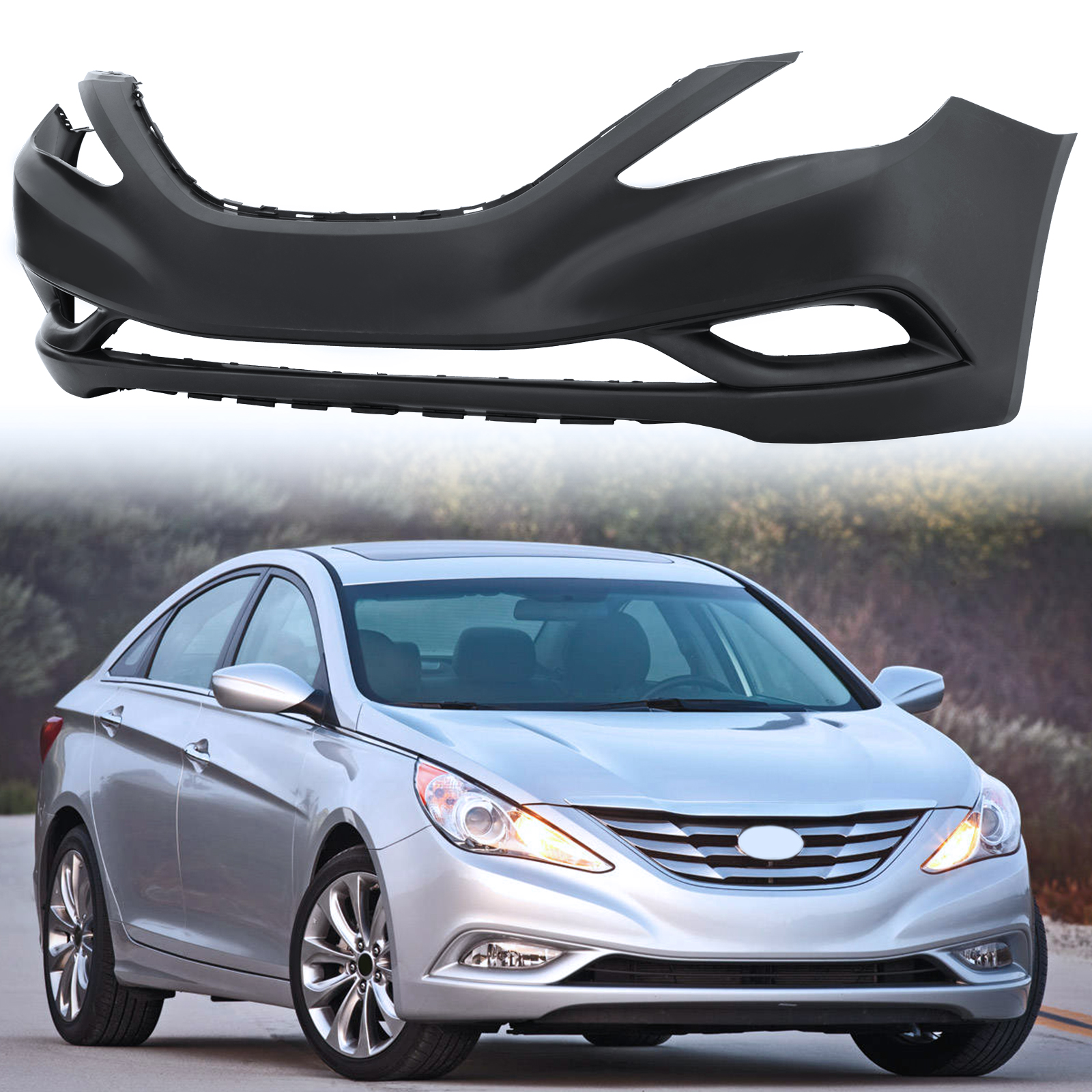 For Hyundai Sonata Bumper Cover 2011 2012 2013 | Front | Primed