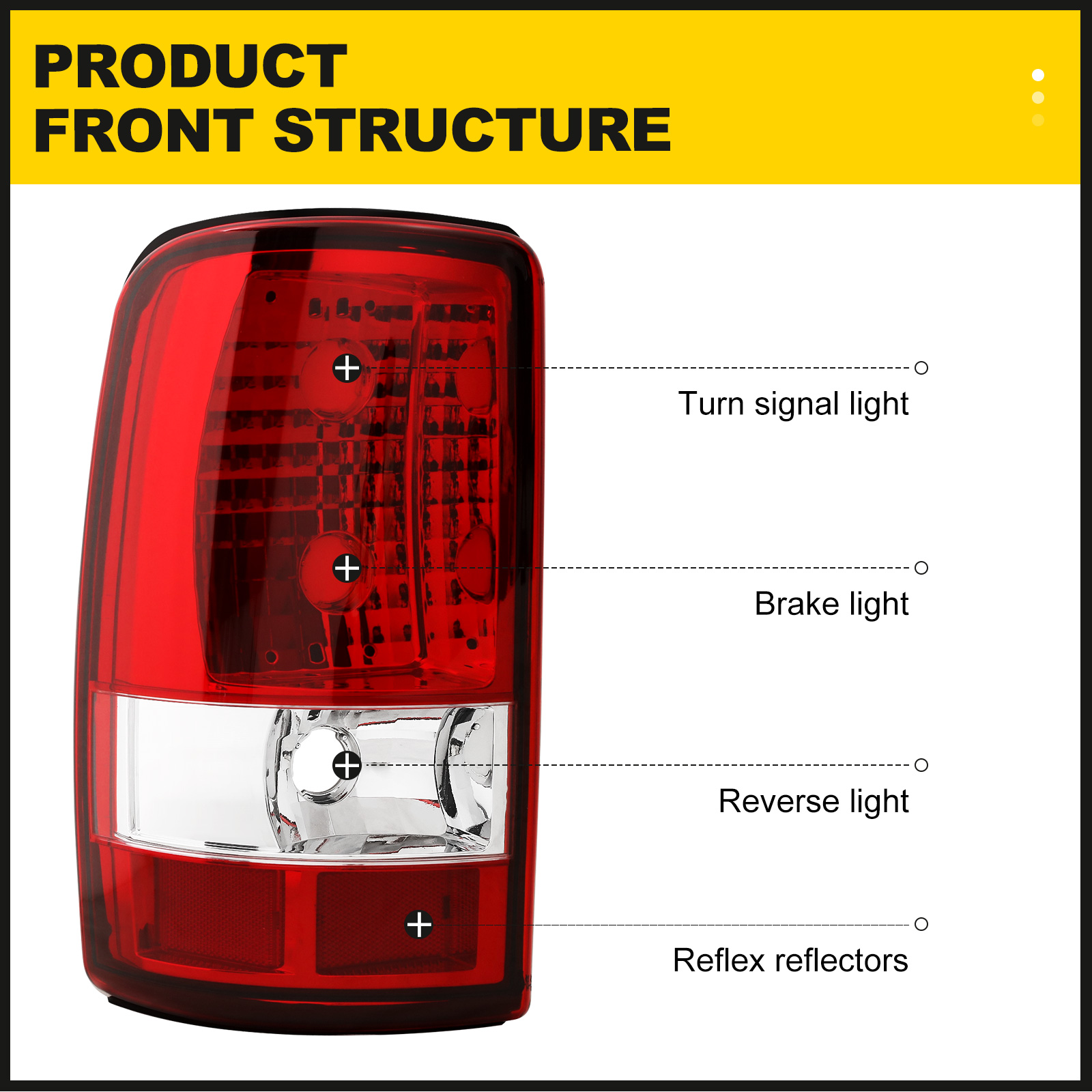 thumbnail image 2 of Red Tail Light Assembly For 2000-2006 Chevy Tahoe, Suburban, GMC Yukon – Pair, DOT/SAE 2 of 5