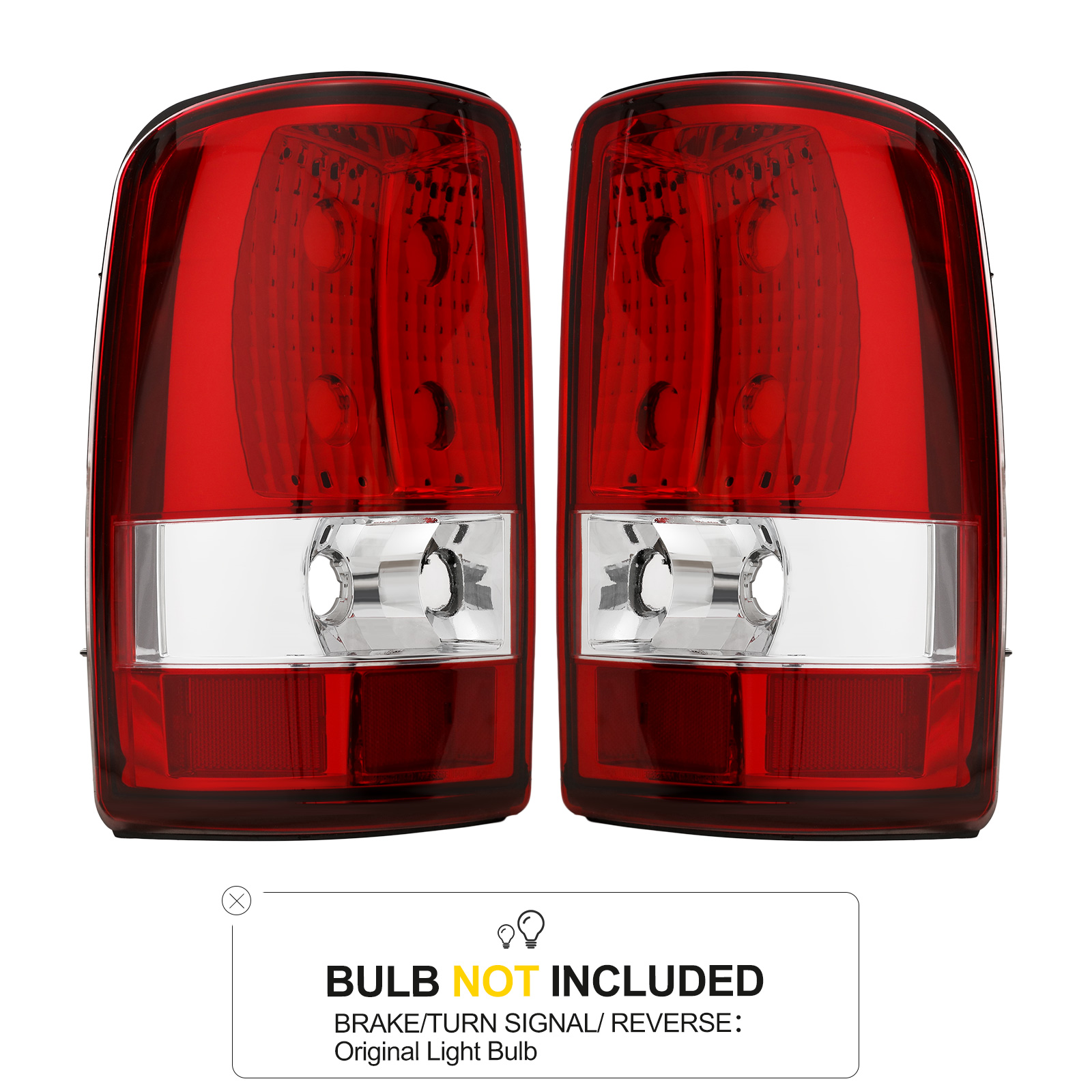 Nakuuly Tail Light Compatible With 2000-2006 Chevy Suburban 1500 2500 Tahoe GMC Yukon XL Denali Driver And Passenger Side Taillights Red Clear Rear Brake Lamp W/O Bulbs Harness - Foto 12
