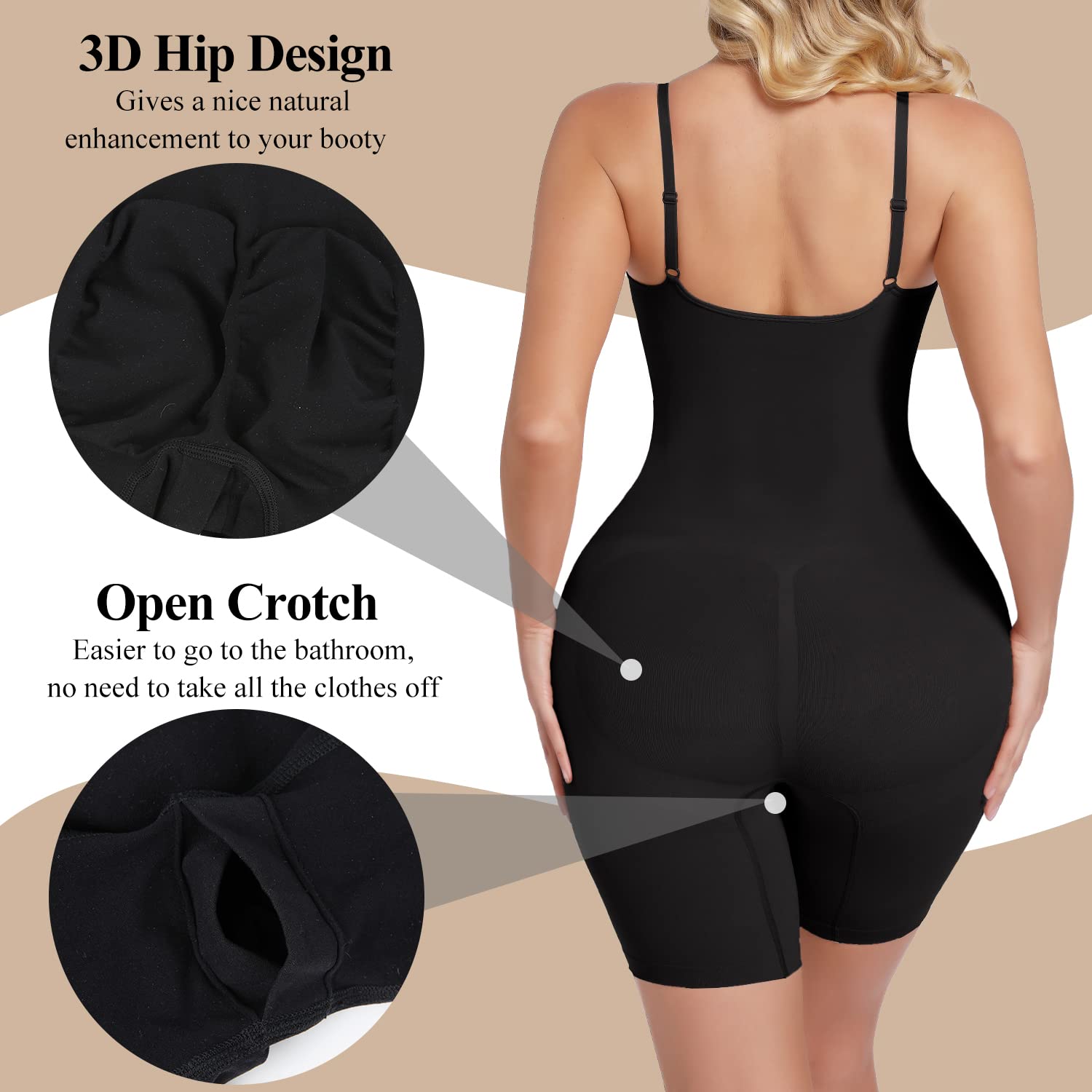 Waist Trainer Full Body Shaper Seamless Underbust Bodysuit Flat Belly Butt Lifter  Shapewear Slimming Underwear Fajas Colombianas Color: Nude, Size: M-L