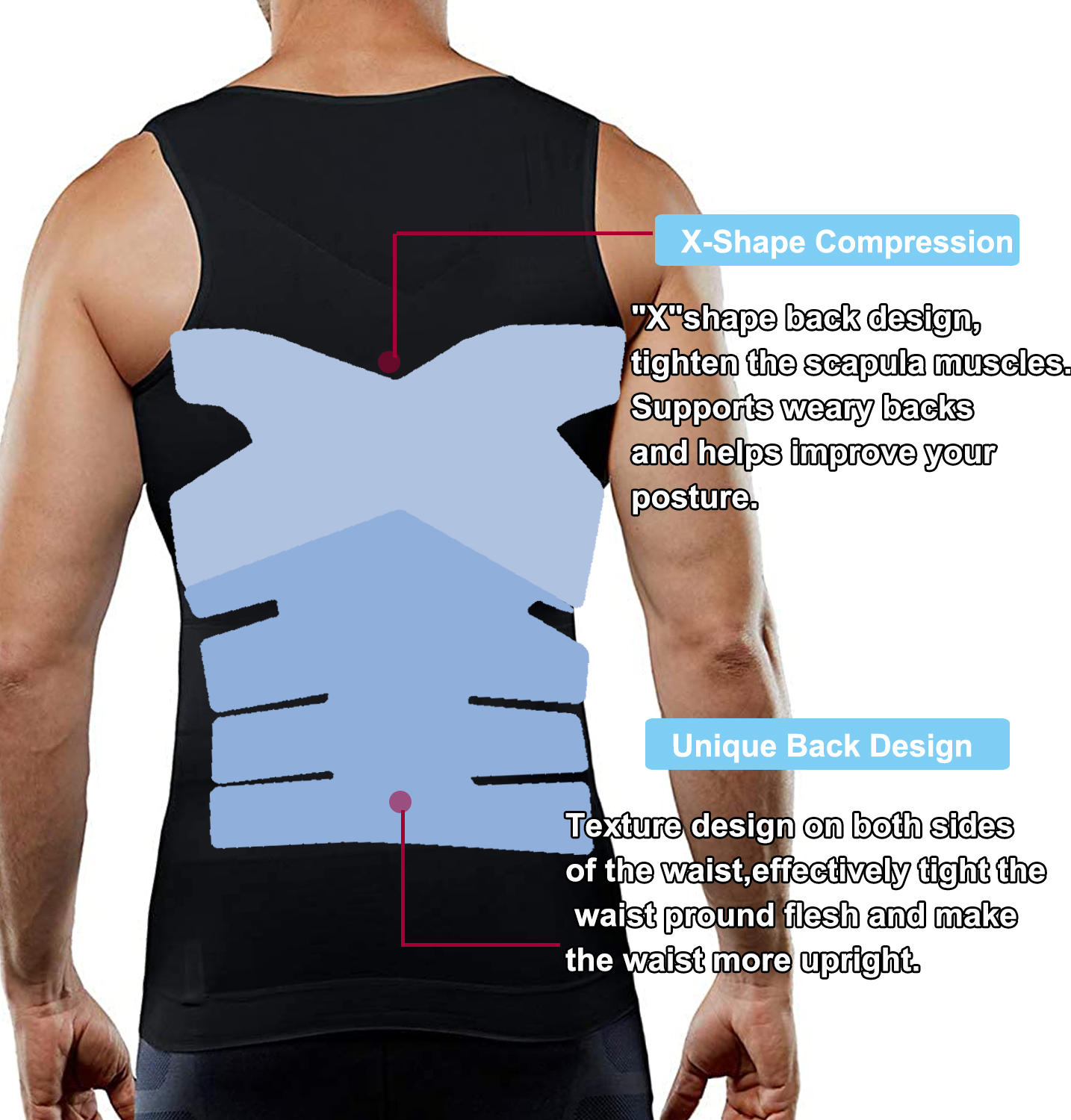 Männer Schwarz Slimming Shorts Hohe Taille Kontrolle Bauch Kompression