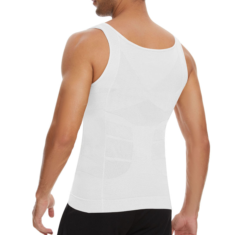 Mens Body Shaper Belly Chest Compression Shirt Slimming Tank Top Abs Girdle  Vest 