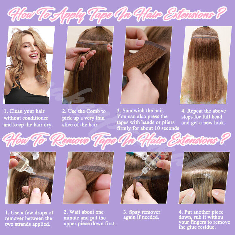 Traceless Thick Tape In Remy Human Hair Extensions Skin Weft Full