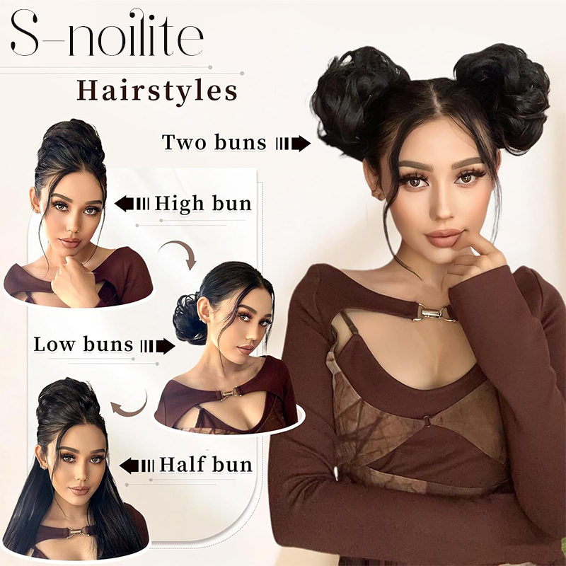 Messy Curly Fake Hair Bun Piece Extensions Hairpiece Hair