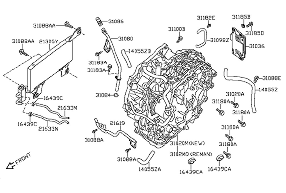 Transmission Oil Cooler for Nissan Sentra 2007 2013 2.5L QR25DE CVT
