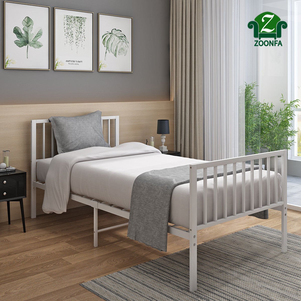 Details About 3ft Single Bed White Metal Bed Frame Adult Children Bed Modern Bedroom Furniture