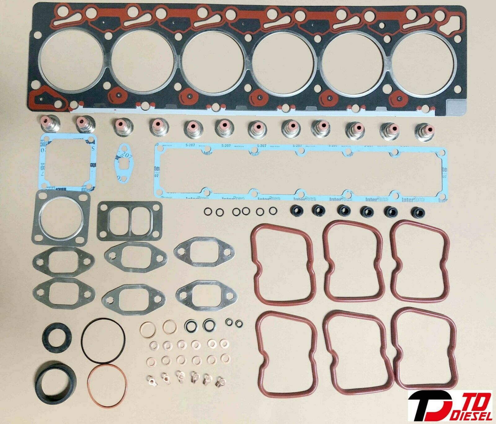 Head Gasket Upper Valve Cover Seals set for Dodge 5.9 Cummins 5.9L 12V