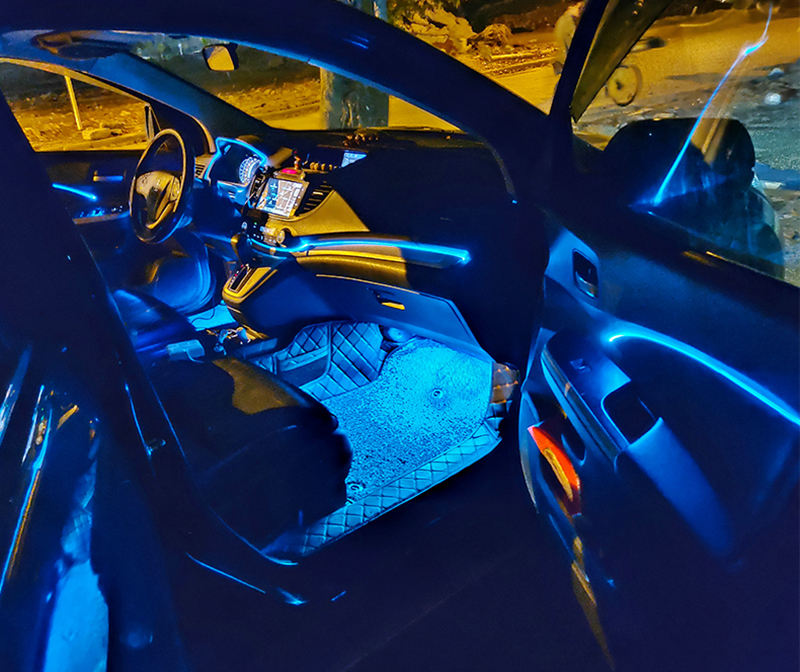 Multicolor Car LED RGB Interior EL Neon Strip atmosphere light APP Phone Control