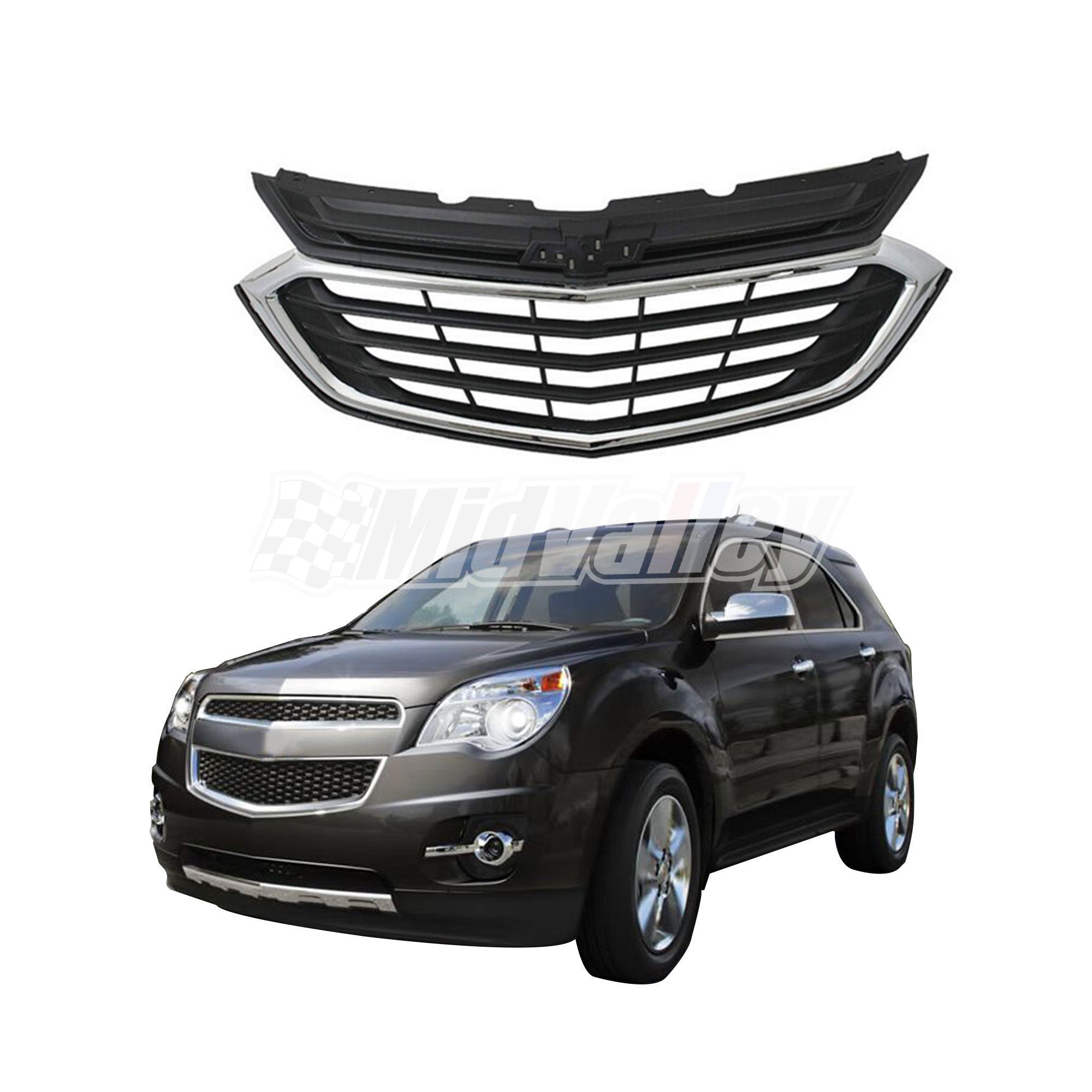 Chrome Front Upper & Lower Grille Set For Chevrolet Equinox 2016-2017 – Greatparts
